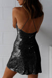 Sequin Crisscross Back Cami Dress