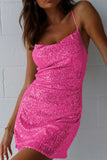 Sequin Crisscross Back Cami Dress