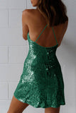 Sequin Crisscross Back Cami Dress