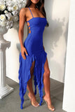 Solid Ruffle Fringe Cami Dress